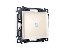 Комплект механизма 1-кл выключателя AMBRELLA VOLT с подсветкой 10000K ALFA Бежевый глянец QUANT (AP3020, VM101, G17B) MA302020