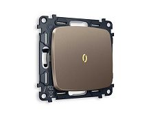 Комплект механизма 1-кл выключателя AMBRELLA VOLT с подсветкой 3200K OMEGA Темная бронза матовый QUANT (OP6320, VM101, G11Y) MO632010
