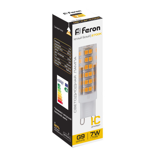 Лампа светодиодная Feron LB-433 G9 7W 175-265V 2700K фото 2