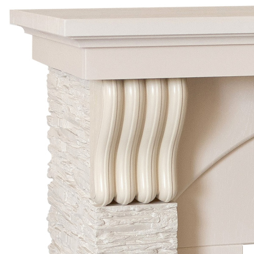 Электрокамин RealFlame Corfino WT айвори с очагом Majestic Lux Brass фото 3