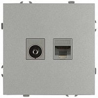Розетка ЭРА Galaxy 15-3110-03 комбинированная RJ45+TV IP20 алюминий Б0070780