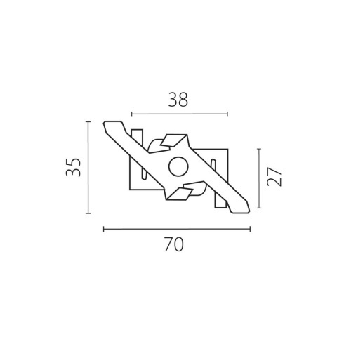 Фиксатор трека к потолку тип G к треку 5040xx-(F)/(R) Lightstar Quattro 504196-02 фото 2