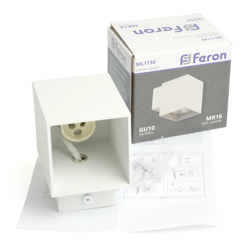 Светильник  настенный Feron ML1730 QUAD   MR16 35W, 230V, GU10,  белый IP20 фото 2