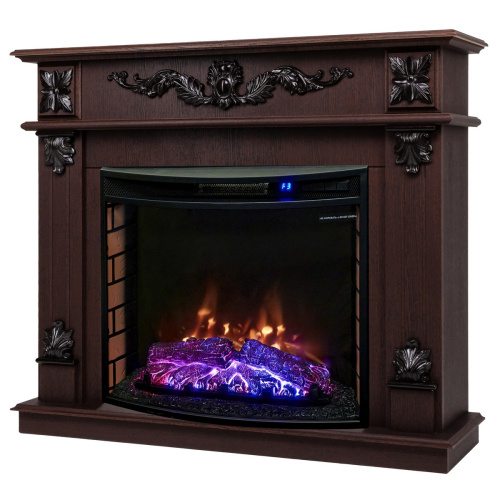Каминокомплект PHILADELPHIA/ВЕРОНА Орех с очагом Электроочаг RICH/РИЧ 25.5 фото 2