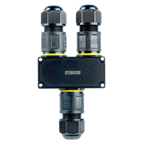 Соединитель-коннектор для проводов Y 3-контактный LD555 STEKKER, водонепрониц. пружинный контакт фото 7