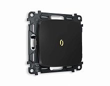 Комплект механизма 1-кл проходного выключателя AMBRELLA VOLT с подсветкой 3200K OMEGA Черный матовый QUANT (OP8020, VM105, G22Y) MO802030