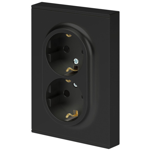 Розетка ЭРА Arktik 16-2104-05 двойная с заземлением 2X2P+E Schuko 16А-250В антрацит Б0070448 фото 5