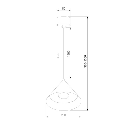 Светильник подвесной светодиодный Conus 16W 4000K черный 50316 LED фото 2