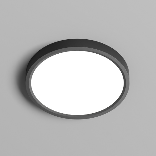DK6520-BK Накладной светильник THIN, IP40, 18W, 3000K/4000K/6500K, переключатель цветовой температуры на корпусе, черный, полимер