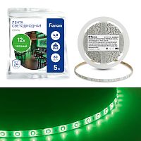 Светодиодная LED лента Feron LS604, 60SMD(2835)/m 4.8W/m 12V IP65 5m зеленый