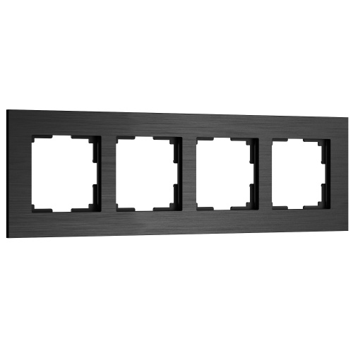 Рамка из металла на 4 поста АluMax черный алюминий W0043508 Рамка из металла на 4 поста АluMax черный алюминий W0043508