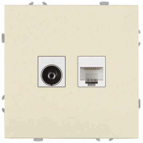 Розетка ЭРА Galaxy 15-3110-02 комбинированная RJ45+TV IP20 слоновая кость Б0070778