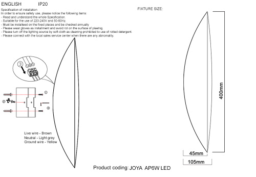 Бра Crystal Lux JOYA AP6W LED SL фото 2