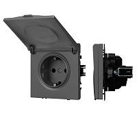 Механизм розетки влагозащищённый SCT-NOBE-MCP-SFPL-GR (230V, 16A) Arlight 054283
