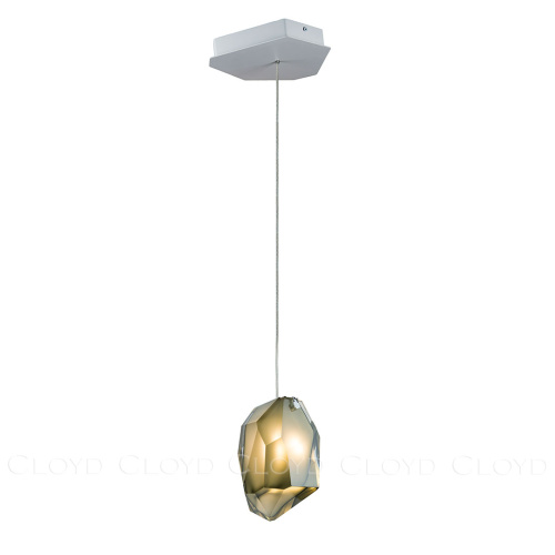 Подвесной светильник Cloyd VARELL P1 / шир. 20 см - хром - серое стекло (арт.11660) фото 5