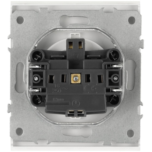 Розетка ЭРА Arktik 16-2103-08 с заземлением 2P+E Schuko со шторками с крышкой 16А-250В белый матовый Б0070441 фото 3