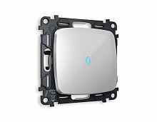 Комплект механизма 1-кл проходного выключателя AMBRELLA VOLT с подсветкой 10000K OMEGA Серебро глянец QUANT (OP4020, VM105, G29B) MO402040