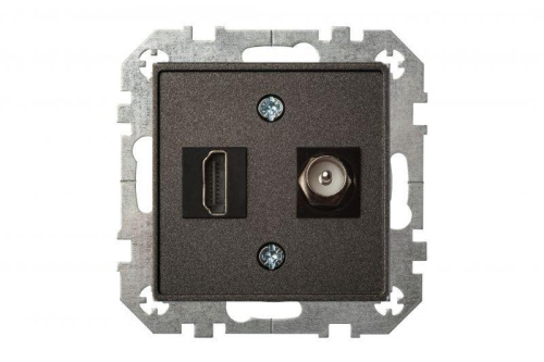 Розетка HDMI/TV оконечная Liregus Epsilon антрацит 28-1132 фото 2