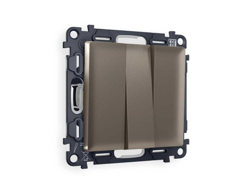 Комплект механизма 3-кл выключателя AMBRELLA VOLT ALFA Темная бронза матовый 10A-250V QUANT (AP6350, VM133) MA635010