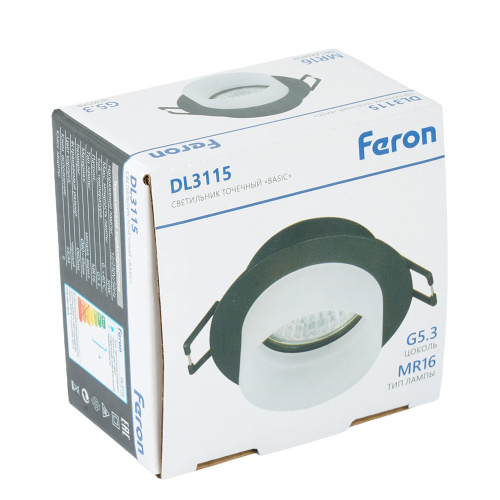 Светильник встраиваемый Feron DL3115 потолочный MR16 G5.3 черный фото 9