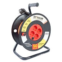Удлинитель на катушке Stekker Standart  STD01-40-50 (ТЕН303-197) 4-х местный с/з ПВС 3*1, оранжевый, 16А, IP40, 50м