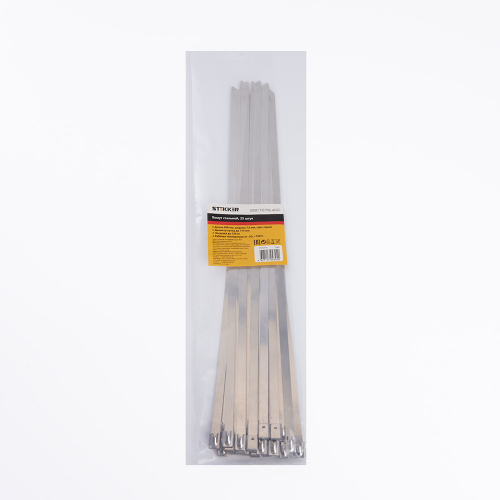 Хомут стальной STEKKER SSCTE79-400 7.9х400мм, d пучка max 114мм, нагрузка 120кг, серый, упаковка 25 шт фото 3