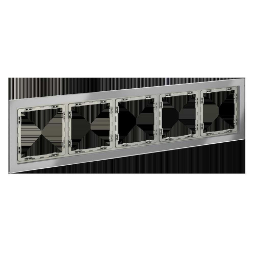 Рамка стеклянная Voltum S70 на 5 постов, (сталь, стекло) VLS110505 фото 3 Рамка стеклянная Voltum S70 на 5 постов, (сталь, стекло) VLS110505 фото 3