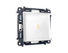 Комплект механизма 1-кл выключателя AMBRELLA VOLT с подсветкой 3200K ALFA Белый глянец QUANT (AP1020, VM101, G11Y)