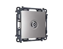 Комплект механизма TV розетки оконечной экранированной 5-1000MHz 3dB Ambrella Volt ALFA Сталь матовый QUANT (AP5130, VM199) MA513005