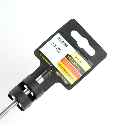 Отвертка крестовая STEKKER Ph 2 х 100 мм, Cr-V, SDM-PH2-100 фото 2