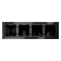 Рамка стеклянная Voltum S70 на 4 поста, (титан, стекло) VLS110406