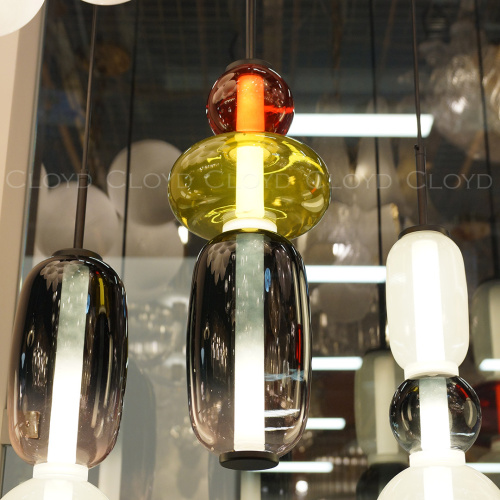 Подвесной светильник Cloyd SUPERNOVA-A P1 / выс. 40 см - 3 яруса - черный - красн. стекло (арт.11405) фото 5