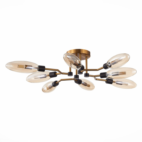 SL1174.302.08 Люстра потолочная ST-Luce Латунь/Коньячный G9 8*5W DESIMA фото 7