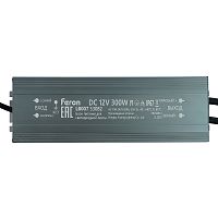 Трансформатор электронный для светодиодной ленты 300W 12V IP67 (драйвер), LB007 FERON