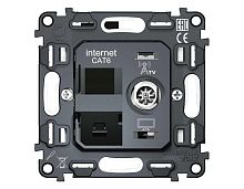 Механизм розетки компьютерной + TV оконечной RJ-45 (8P8C) AMBRELLA VOLT VM VM195