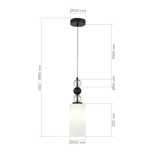 SL2003.403.01 Светильник подвесной ST-Luce черный/белый E27 1*40W AURORA фото 2