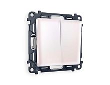 Комплект механизма 2-кл проходного выключателя AMBRELLA VOLT ALFA Жемчуг QUANT (AP2030, VM120) MA203020