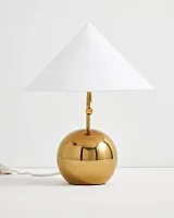 Золотистая лампа "Шанталь" с белым конусным абажуром