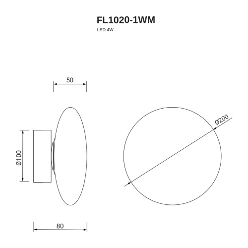 Бра luminosa FL1020-1WM фото 7