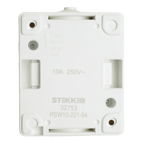 Выключатель 1-клавишный STEKKER, PSW10-111-54, открытой установки, 250В, 10А, IP54, серый/графит фото 2