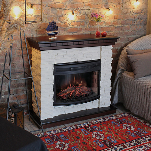 Каминокомплект ELFORD/РАЛЬФ Античный дуб с очагом Электроочаг FIREFIELD 25 фото 5