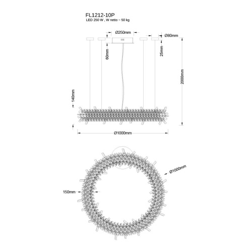 Подвесная люстра Augusto FL1212-10P фото 2