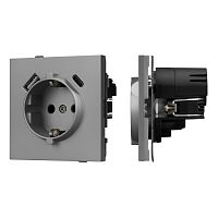 Механизм розетки с USB зарядкой SCT-TENDO-MUAC-PL-GR (230V, 16A) Arlight 054088