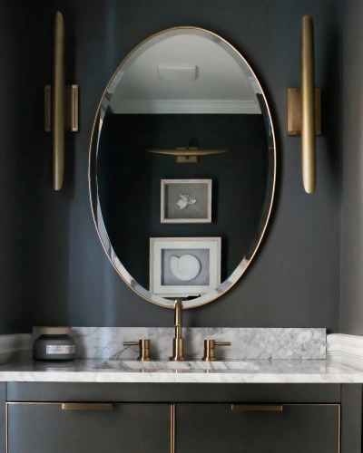 Золотое овальное зеркало "Хоган" Золотое овальное зеркало "Хоган"
