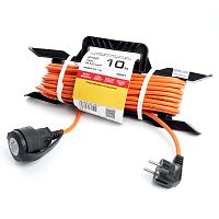 Удлинитель-шнур на рамке 1-местный с/з Stekker, HM04-01-10 (US1), 3*1,0мм2, 10м, 220В, 16А, Home, оранжевый