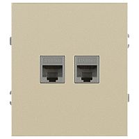 Розетка ЭРА Arktik 16-3108-04 информационная двойная 2XRJ45 шампань Б0070487