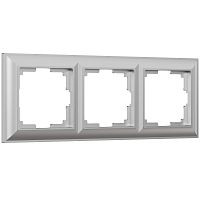 Рамка из поликарбоната на 3 поста Fiore серебряный W0032206