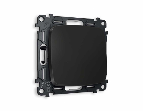 Комплект механизма 1-кл выключателя AMBRELLA VOLT OMEGA Черный матовый QUANT (OP8010, VM101) MO801010