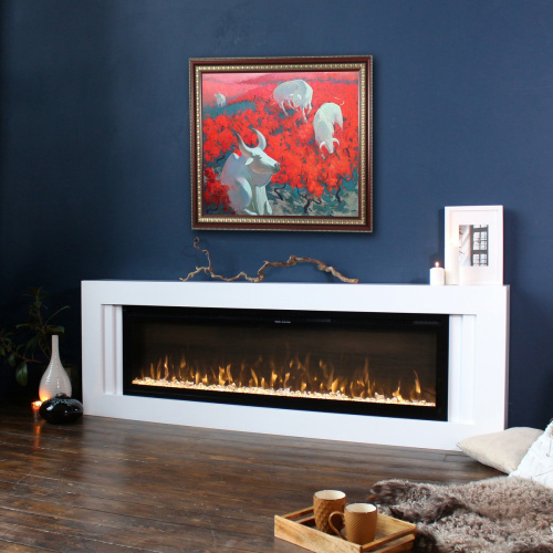 Электрокамин RealFlame Stockholm 60 WT белый с очагом Saphir 60 фото 7