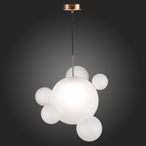 SL1133.513.01 Светильник подвесной ST-Luce Латунь/Белый E27 1*60W BOPONE фото 7